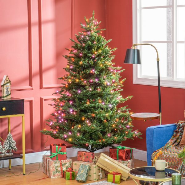 HOMCOM 1.8m Prelit Artificial Christmas Tree w/ Lights for Party Decoration - Image 2