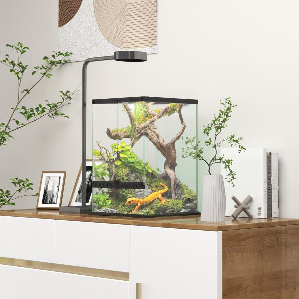 PawHut Glass Reptile Terrarium, 40L Vivarium for Lizards Frogs Snakes Turtles