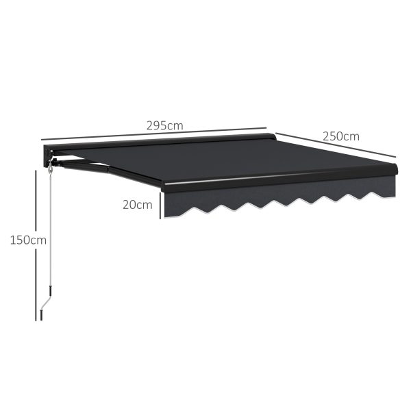 Outsunny 3 x 2.5m Electric Awning with LED Light, Sun Canopies for Patio - Image 5