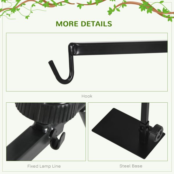 PawHut Reptile Lamp Stand, Adjustable Lamp Holder with Hook Hanging Base - Image 4