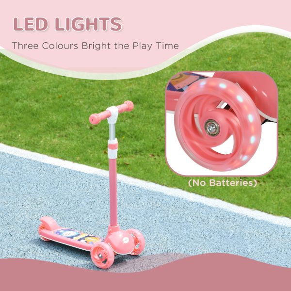AIYAPLAY Kids 3 Wheel Scooter for 2-6 Years Old w/ Adjustable Height, Pink - Image 6