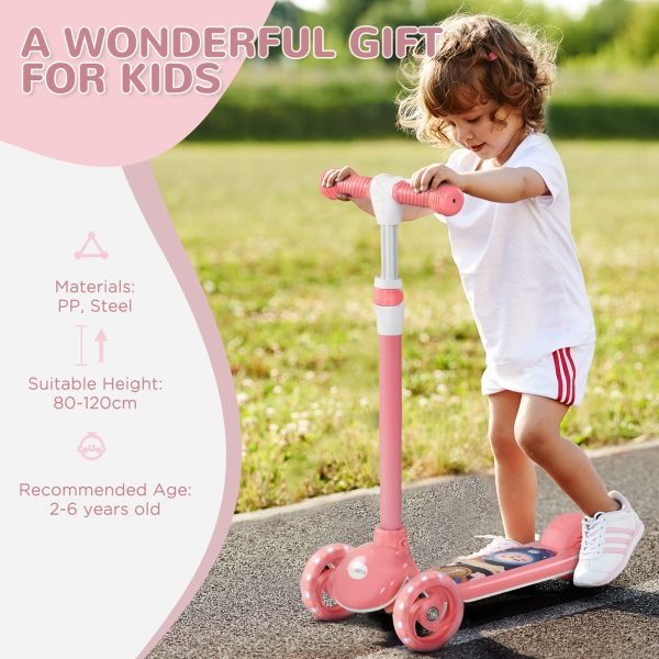 AIYAPLAY Kids 3 Wheel Scooter for 2-6 Years Old w/ Adjustable Height, Pink - Image 7