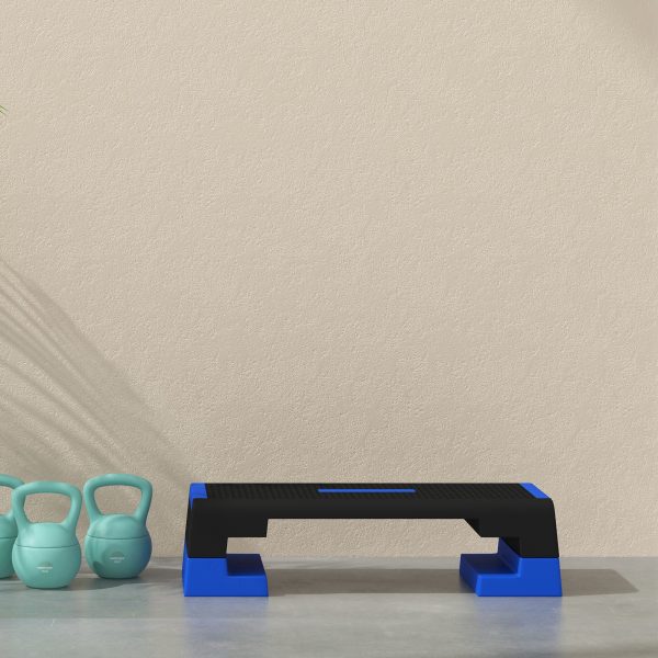 SPORTNOW 15cm/20cm/25cm Aerobic Step Platform for Home and Office, Blue - Image 8