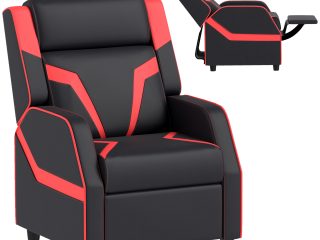 AIYAPLAY 2 in 1 Kids Armchair Recliner, PU Leather, for 3-9 Years Old, Black