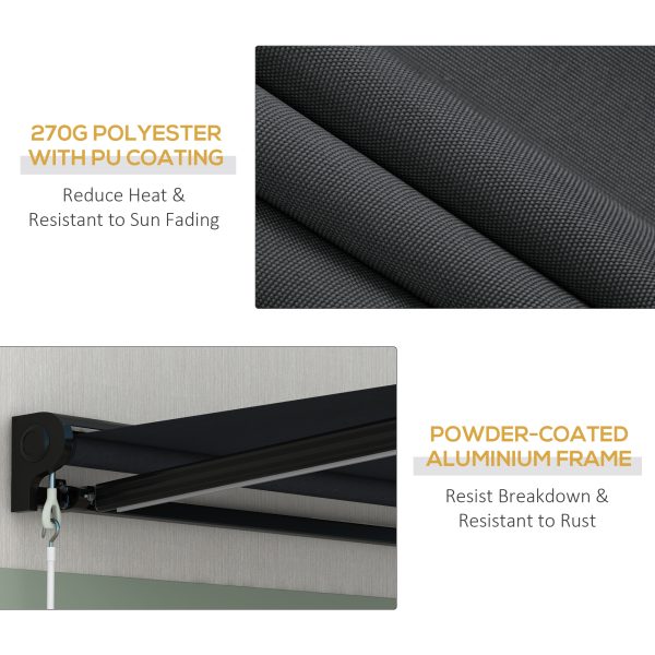 Outsunny 3 x 2.5m Electric Awning with LED Light, Sun Canopies for Patio - Image 6