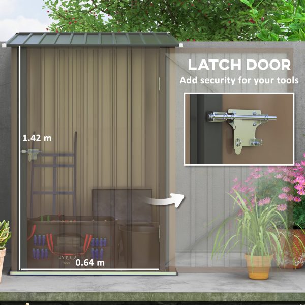 Outsunny 3.3ft x 3.4ft Outdoor Storage Shed Steel Garden Shed w/ Lockable Door - Image 4