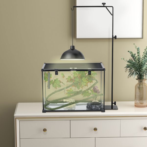 PawHut Reptile Lamp Stand, 86-129Hcm Adjustable Lamp Holder w/ Base, Hook - Image 8