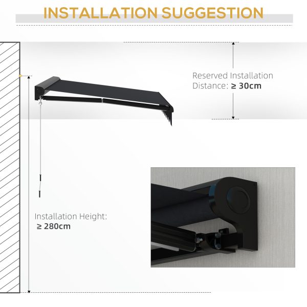 Outsunny 3 x 2.5m Electric Awning with LED Light, Sun Canopies for Patio - Image 8