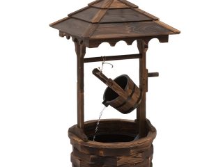 Fir Wood Outdoor Garden Decor Wishing Well Waterfall