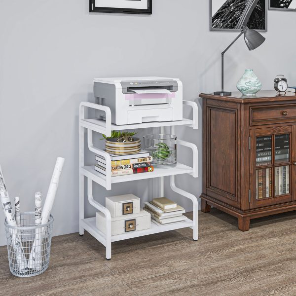 HOMCOM 3-Tier Storage Shelf, Metal Shelves for Storage for Home Office, White - Image 7