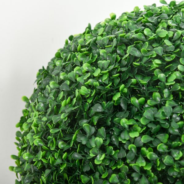 HOMCOM Set of 2 Artificial Topiary Balls Indoor Outdoor Faux Boxwood Balls - Image 8