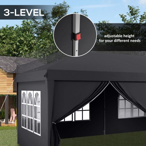 Outsunny 3 x 6m Pop Up Gazebo Height Adjustable Party Tent with Storage Bag Grey - Image 7