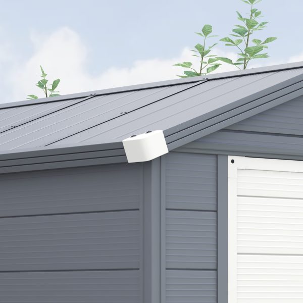 Outsunny 4 x 6ft Garden Shed Storage with Foundation Kit and Vents, Grey - Image 8