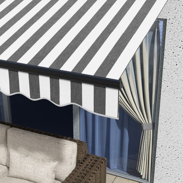 Outsunny 3 x 2m Electric Retractable Awning, Aluminium Frame, Grey & White - Image 2