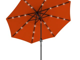 Outsunny 24 LED Solar Powered Parasol Umbrella Garden Tilt Outdoor String Light