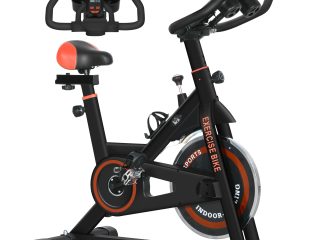 HOMCOM 8kg Flywheel Exercise Bike with Adjustable Height, Resistance, Black