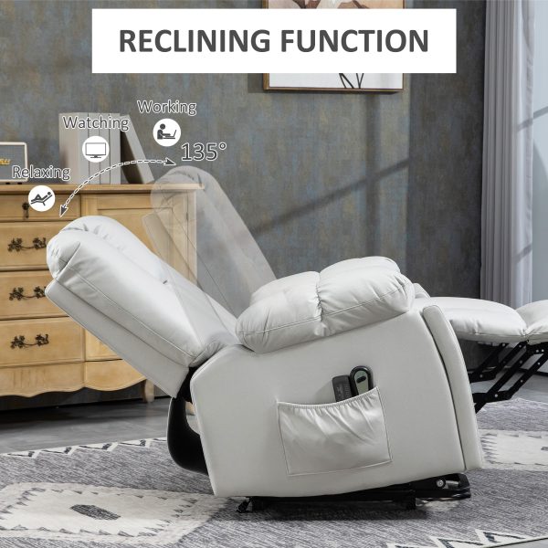 HOMCOM Riser and Recliner Chair for Elderly, Quick Assembly, Light Grey - Image 5