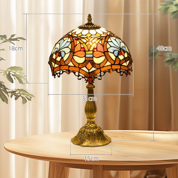 HOMCOM Antique Table Lamp, for Bedroom Bedside, Bulb not Included, Sunflower - Image 5