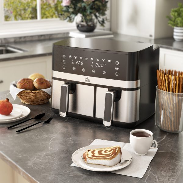 HOMCOM Dual Zone Air Fryer 8.5L Double Air Fryer with SYNCFinish 2700W - Image 8