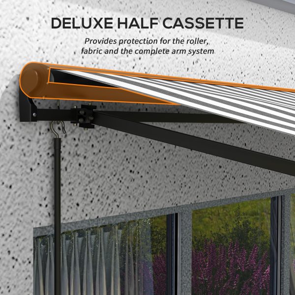 Outsunny 3 x 2m Electric Retractable Awning, Aluminium Frame, Grey & White - Image 8