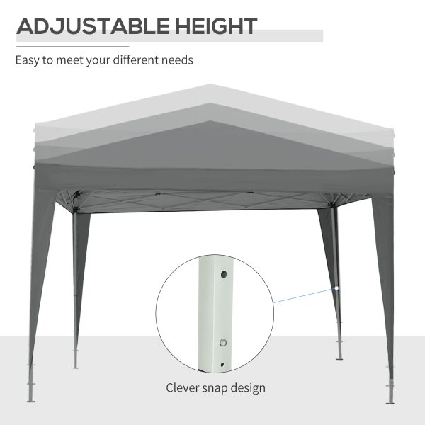 Outsunny 3mx3m Pop Up Gazebo Party Tent Canopy Marquee with Storage Bag Grey - Image 5