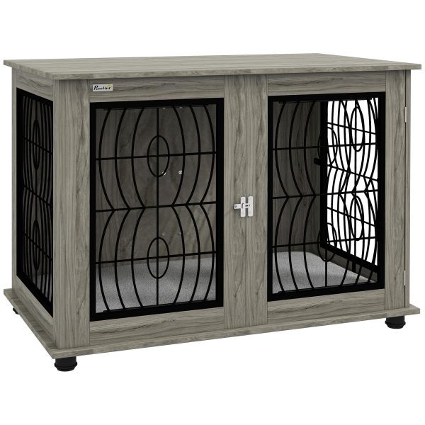 PawHut Dog Crate Furniture, 37" End Table for Large Dogs w/ Cushion