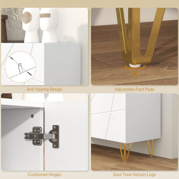 HOMCOM Freestanding Storage Cabinet with Adjustable Shelves for Living Room - Image 7
