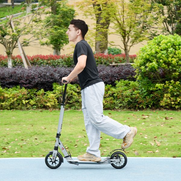HOMCOM Adult Teens Kick Scooter Fold Adjust 14+ w/ Rear Wheel&Hand Brake - Image 2
