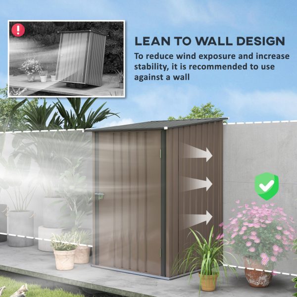 Outsunny 3.3ft x 3.4ft Outdoor Storage Shed Steel Garden Shed w/ Lockable Door - Image 6