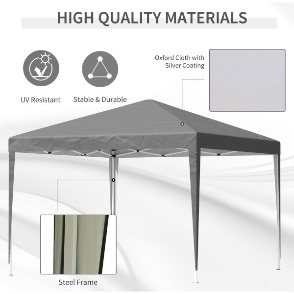 Outsunny 3 x 3 m Garden Pop Up Gazebo Marquee Party Tent Wedding Canopy Grey - Image 3