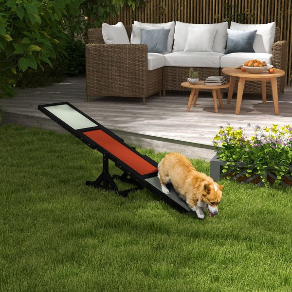 PawHut Wooden Pet Seesaw for Big Dogs with Anti-Slip Surface, Black - Image 2