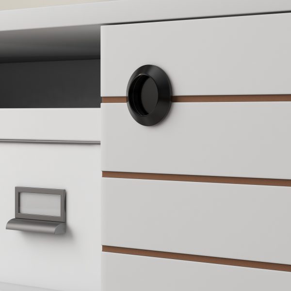HOMCOM TV Unit for 50" TVs with 2 Open Shelves, Door and 2 Cable Holes, White - Image 8