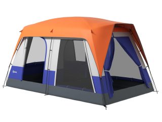 Outsunny Camping Tent with 3000mm Waterproof Rainfly & Screen Panels, Orange