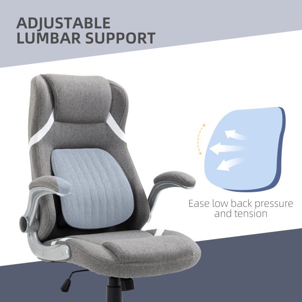Vinsetto Fabric Office Desk Chair with Adjustable Height Tilt Function Grey - Image 6