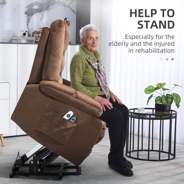 HOMCOM Lift Chair with Vibration Massage, Heat, Quick Assembly, Brown - Image 6