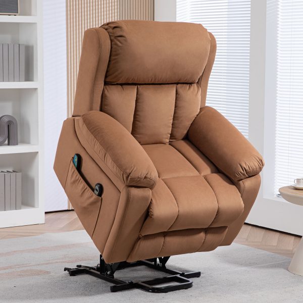 HOMCOM Lift Chair Riser and Recliner Chair with Vibration Massage, Heat, Brown - Image 2