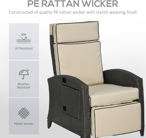 Outsunny Outdoor Recliner Chair with Cushion - Image 5