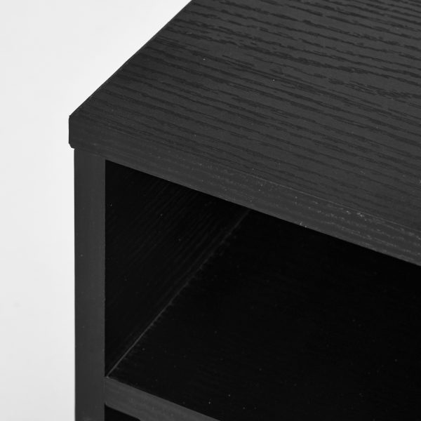 HOMCOM Desktop Printer Stand with 3 Open Compartments, Desk Organiser, Black - Image 5