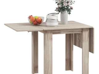 HOMCOM Folding Dining Table Extendable Kitchen Table Drop Leaf Table for 2-4