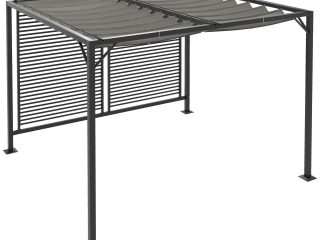 Outsunny Metal Pergola Patio Sun Shelter Grape Tent Retractable Canopy UV Cut