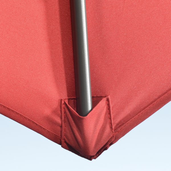 Outsunny 3 x 3(m) Cantilever Parasol Garden Umbrella with Cross Base Wine Red - Image 8
