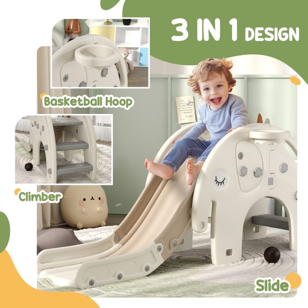 AIYAPLAY 3 in 1 Kids Slide for 1-3 Years, Elephant-Themed Indoor Slide - Image 3