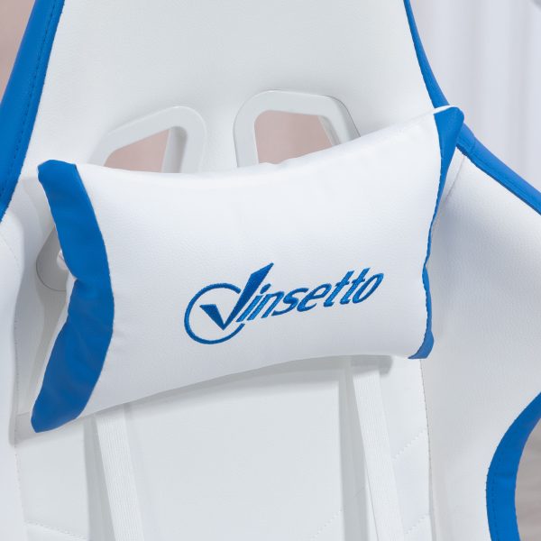 Vinsetto Racing Style Gaming Chair with Reclining Function Footrest, Blue - Image 8