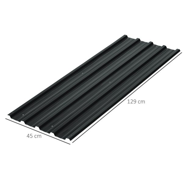 Outsunny Pack of 12 Metal Roofing Sheets for Greenhouse and Shed, Dark Grey - Image 5