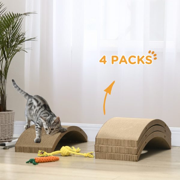 PawHut 4PCs Cat Scratch Pad Reversible, Replacement for Cat Treadmill, 55 x 26cm - Image 3