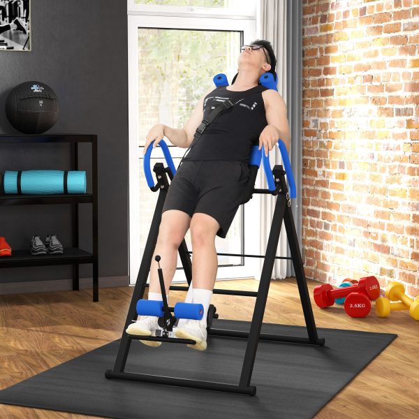HOMCOM Adjustable Gravity Inversion Table with Safety Belt, Blue - Image 2
