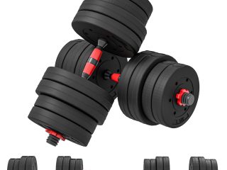 HOMCOM 30kg Adjustable 2 IN 1 Barbell Dumbbells Weight Set for Body Fitness