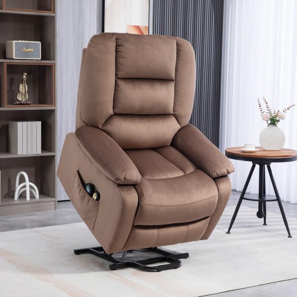 HOMCOM Riser and Recliner Chair Lift Chair with Vibration Massage, Heat, Brown - Image 2