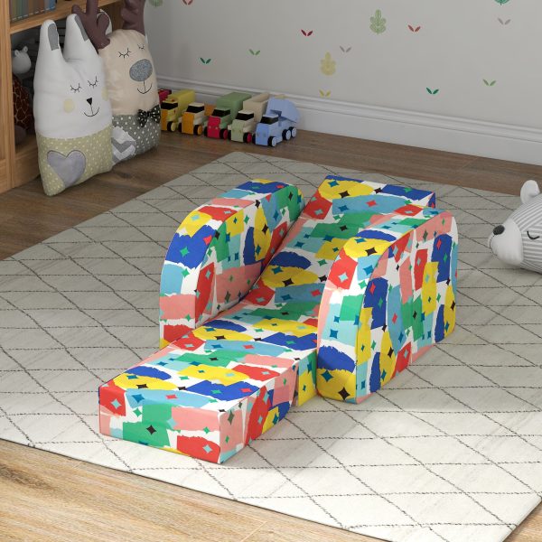 AIYAPLAY Kids Armchair, Foldable Toddler Chair for Bedroom - Multicoloured - Image 8