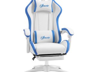 Vinsetto Racing Style Gaming Chair with Reclining Function Footrest, Blue